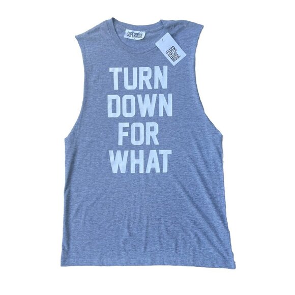 Super Muse Women’s Heather Gray Cotton Turndown For What Tank Size S - Picture 14 of 15